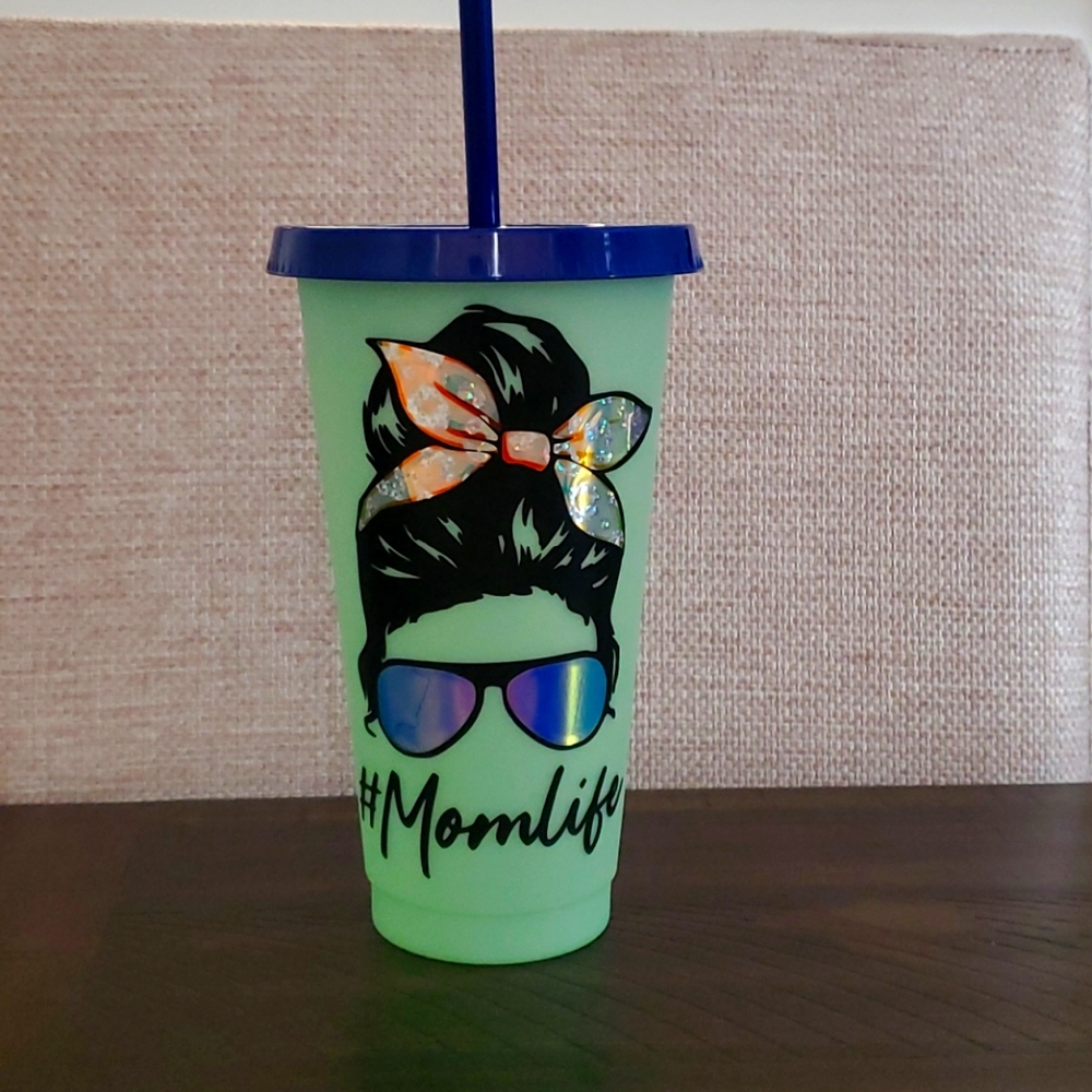 Green Color changing tumbler #Momlife